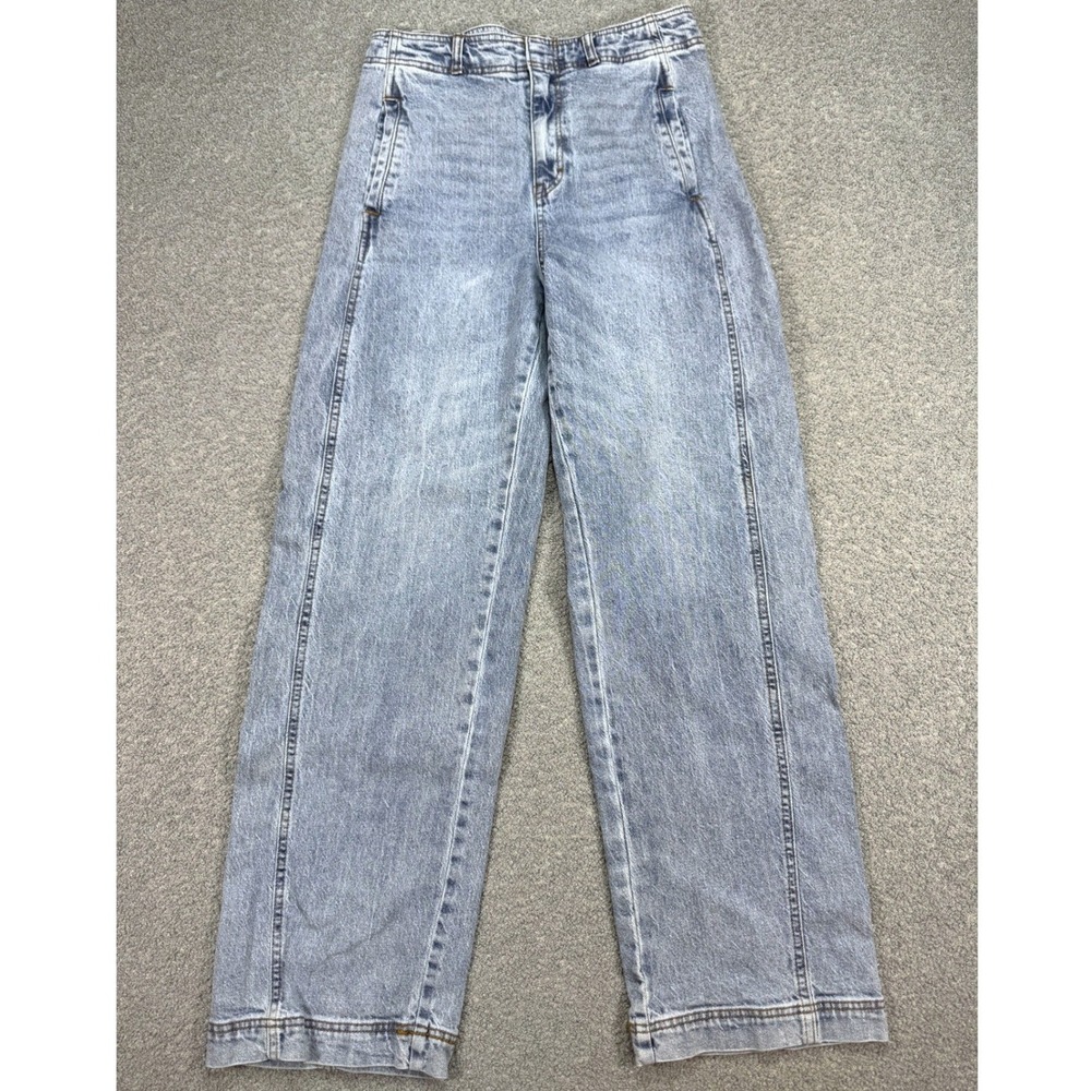 Habitual Jeans Women's 8/29 Blue Light Wash High Rise Side Panel Wide Leg Baggy